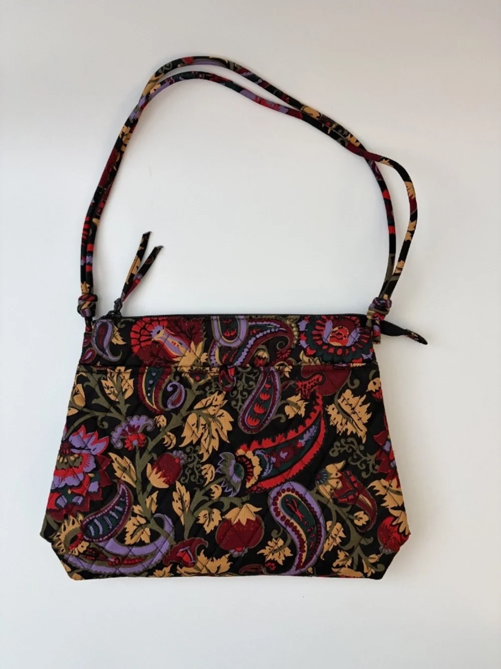 Vera Bradley Hipster Crossbody Bag Midnight Garden Paisley Quilted Adjustable